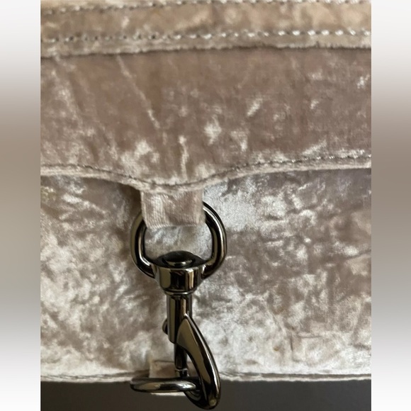 Rebecca Minkoff Suede Mini MAC Crossbody Purse Pink/Taupe Blend - Picture 9 of 16